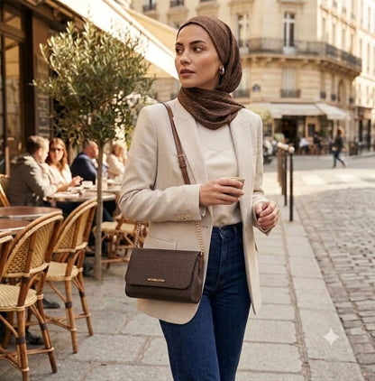 Sac Bandoulière Michael Kors Monogramme MK (22 x 12 cm).