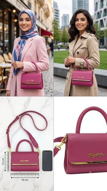 Mini Sac à main Tommy Hilfiger : rose fuchsia.
