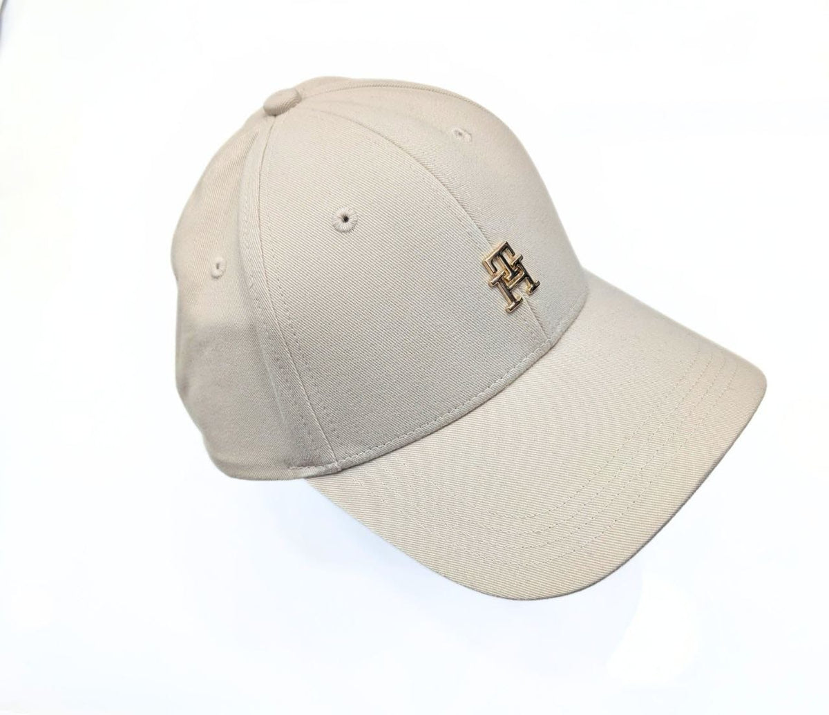 Casquette femme Beige avec Monogramme TH Métallique - Tommy Hilfiger.