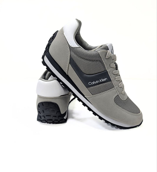 Sneakers rétro-running Calvin Klein - Gris et Blanc.