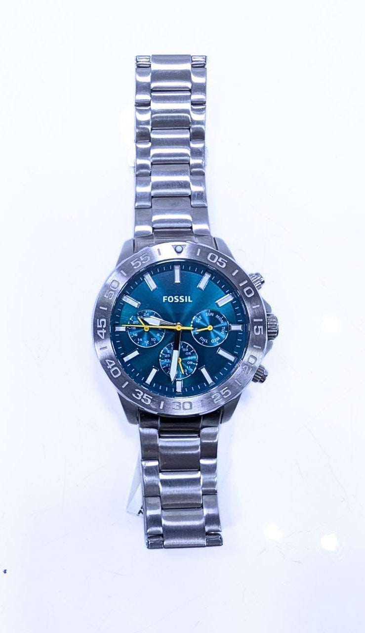 Montre Multifonction Fossil pour Homme – Cadran Bleu Canard & Bracelet Acier Inoxydable.