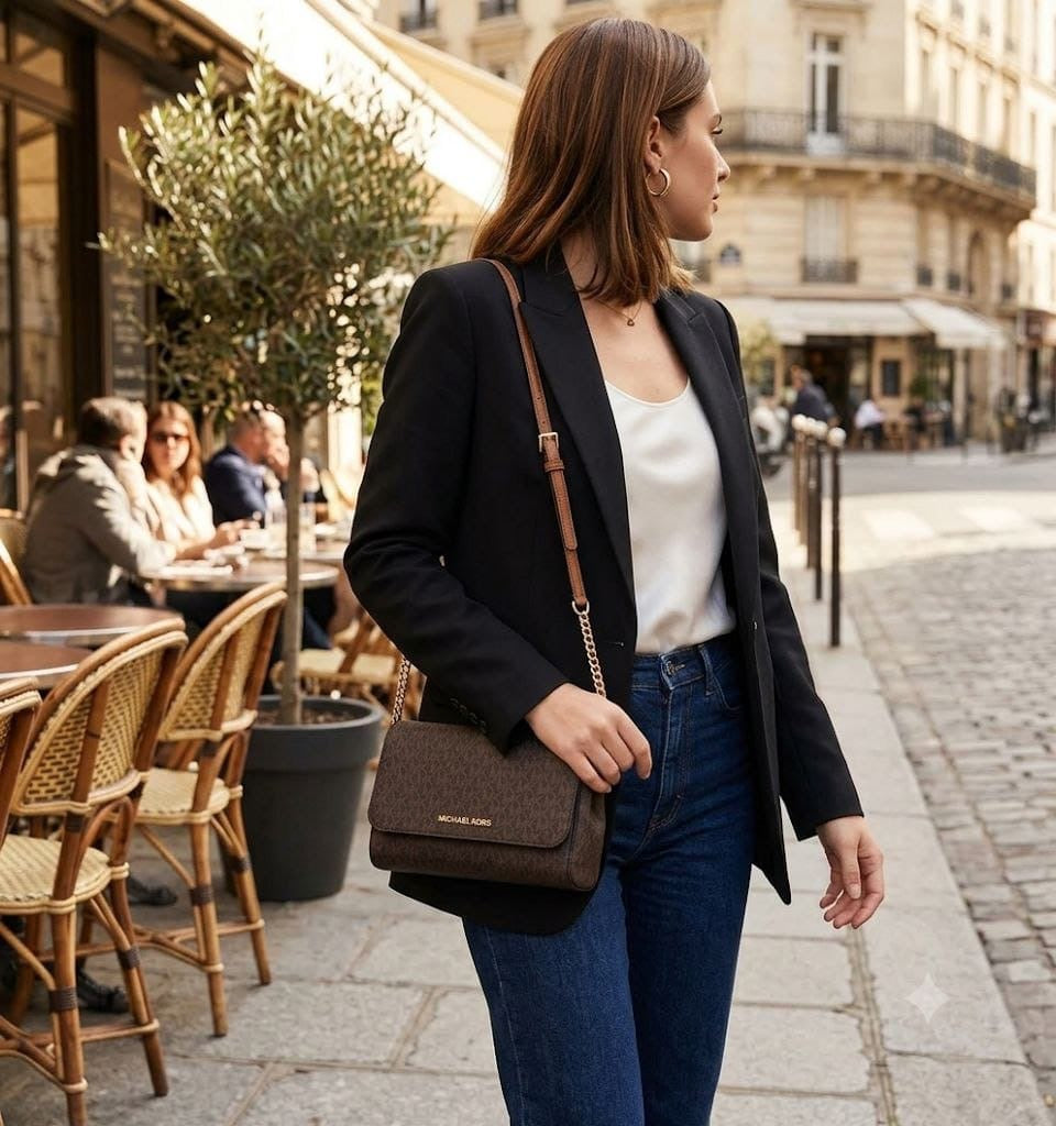 Sac Bandoulière Michael Kors Monogramme MK (22 x 12 cm).